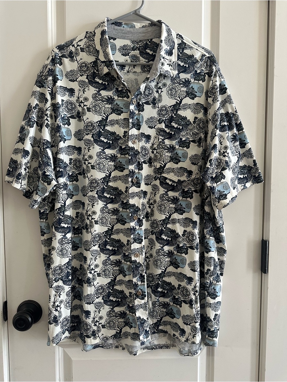 Taylor Vintage Knit Jersey Button Down Hawaiian Shirt 2XL